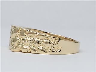 14K Solid Yellow Gold Diamond Nugget Style Cluster Ring Size 9